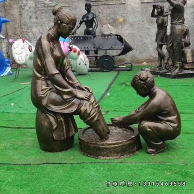 孝道人物铜雕塑