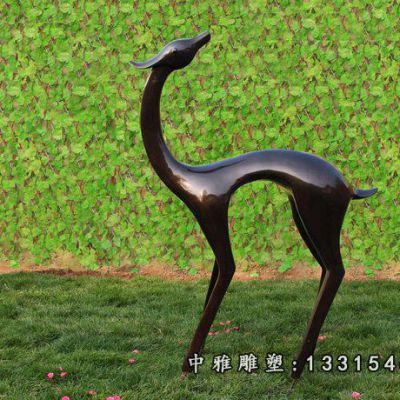 公园抽象鹿铜雕