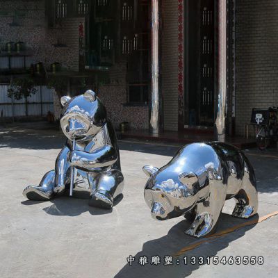 不锈钢熊雕塑
