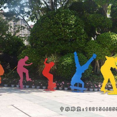 不锈钢滑板人物雕塑