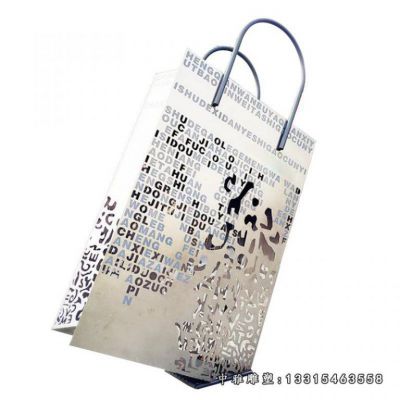 不锈钢购物袋雕塑