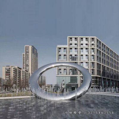 不锈钢圆环景观雕塑
