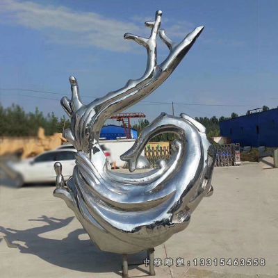 公园海浪不锈钢雕塑