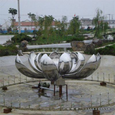 景区莲花不锈钢雕塑