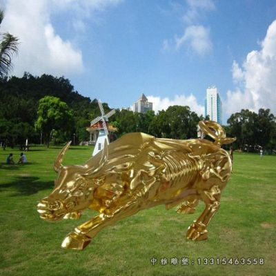 动物牛不锈钢摆件