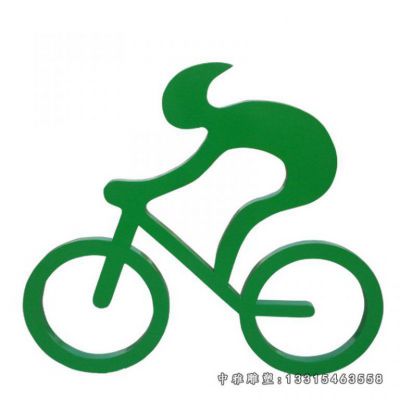 抽象不锈钢骑行人物雕塑