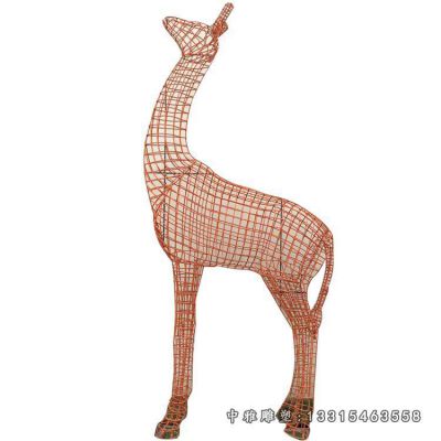 大型长颈鹿不锈钢摆件