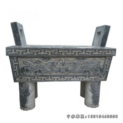 石雕四足鼎雕塑