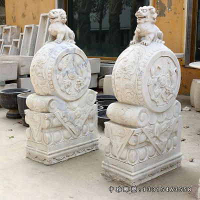 石雕动物狮子抱鼓石