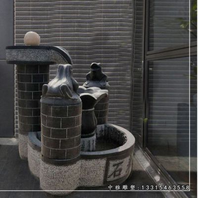 仿古石雕流水池