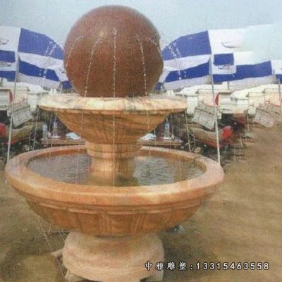 石雕双层风水球