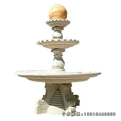 石雕三层风水球雕塑