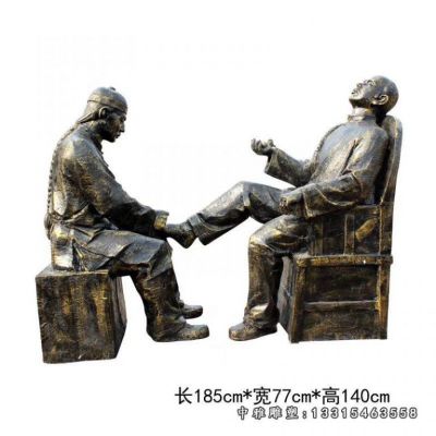 商业街修脚人物铜雕