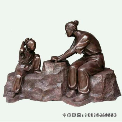 铜雕校园铁杵磨针