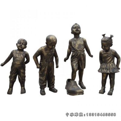 玩耍儿童铜雕