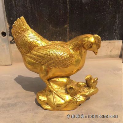 动物铜雕鸡雕塑