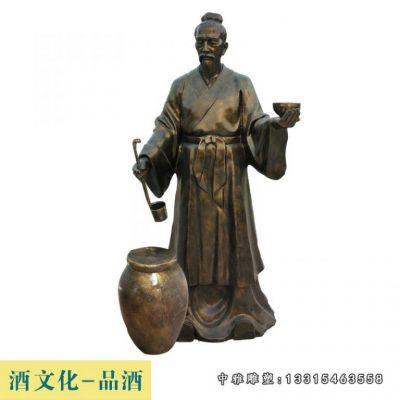 铜雕酒文化人物雕塑