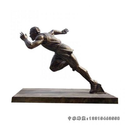 铜雕户外跑步人物