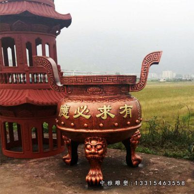 寺庙铜雕香炉