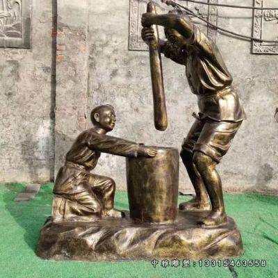 打糍粑铜雕人物雕塑