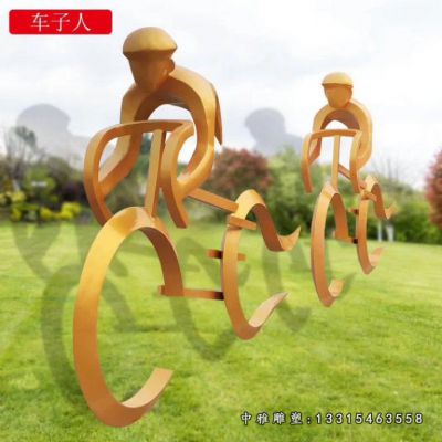 户外运动铜雕人物