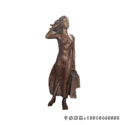 步行街铜雕人物摆件