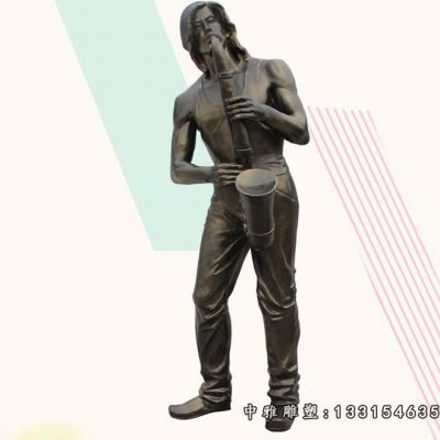 铜雕萨克斯人物雕塑