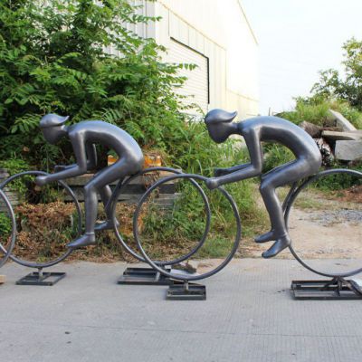 抽象骑车人物铜雕