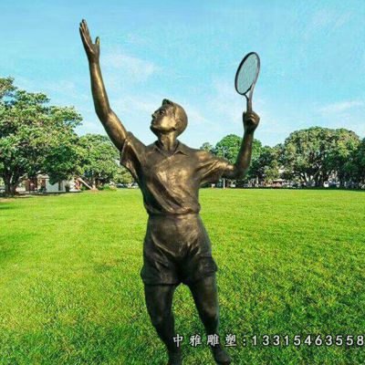 运动人物铜雕摆件