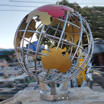 广场地球仪不锈钢雕塑