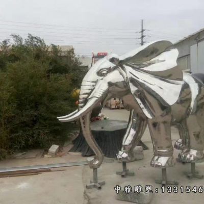 动物不锈钢大象雕塑