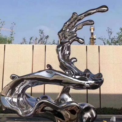 抽象海浪不锈钢摆件