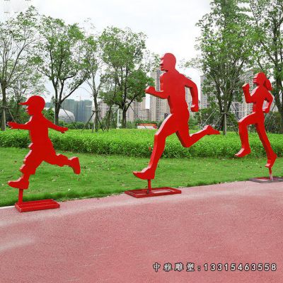 抽象跑步人物不锈钢摆件
