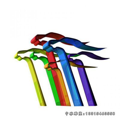 抽象彩带不锈钢雕塑
