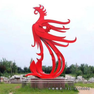 大型凤凰不锈钢雕塑