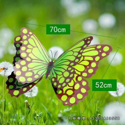 彩绘蝴蝶不锈钢摆件