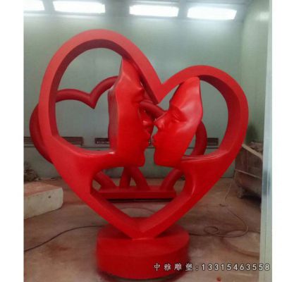 抽象爱心不锈钢摆件