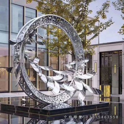 动物雁不锈钢雕塑