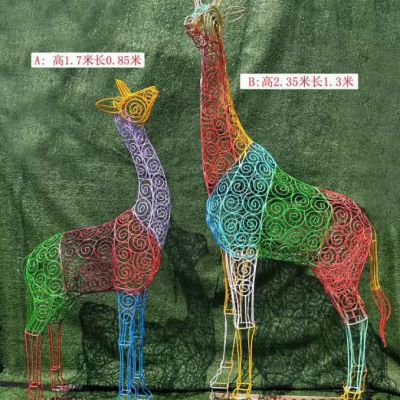 不锈钢大型长颈鹿雕塑