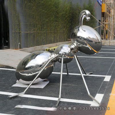 镜面不锈钢蚂蚁雕塑