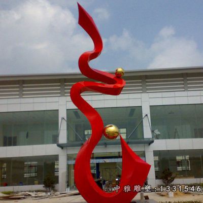 不锈钢飘扬飘带雕塑