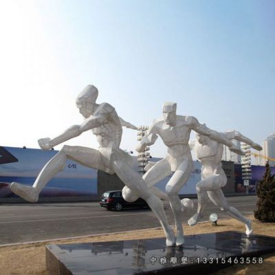 踢足球人物不锈钢雕塑
