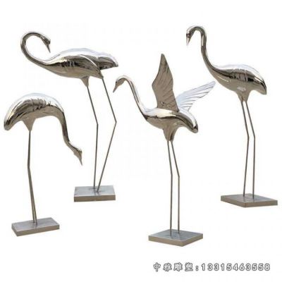 不锈钢公园仙鹤雕塑