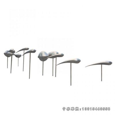 鱼群不锈钢雕塑