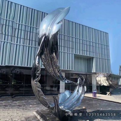 不锈钢广场羽毛雕塑