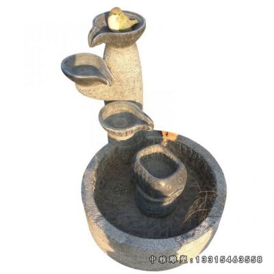 小区石雕流水池