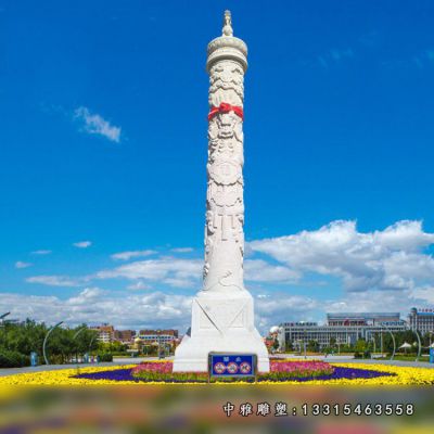 大型龙柱石雕雕塑