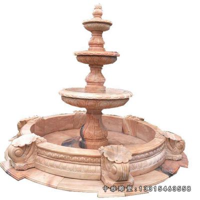 多层石雕喷泉