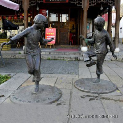铜雕公园儿童