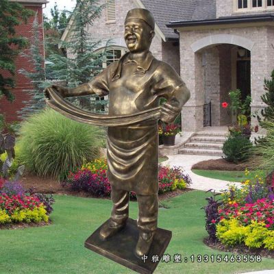 饭店铜雕拉面人物